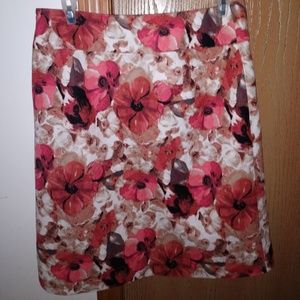 East 5th floral, lined skirt